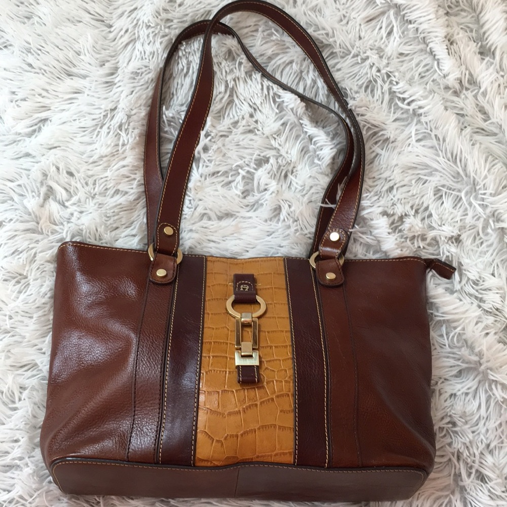Etienne Aigner Genuine Leather / Croc Purse